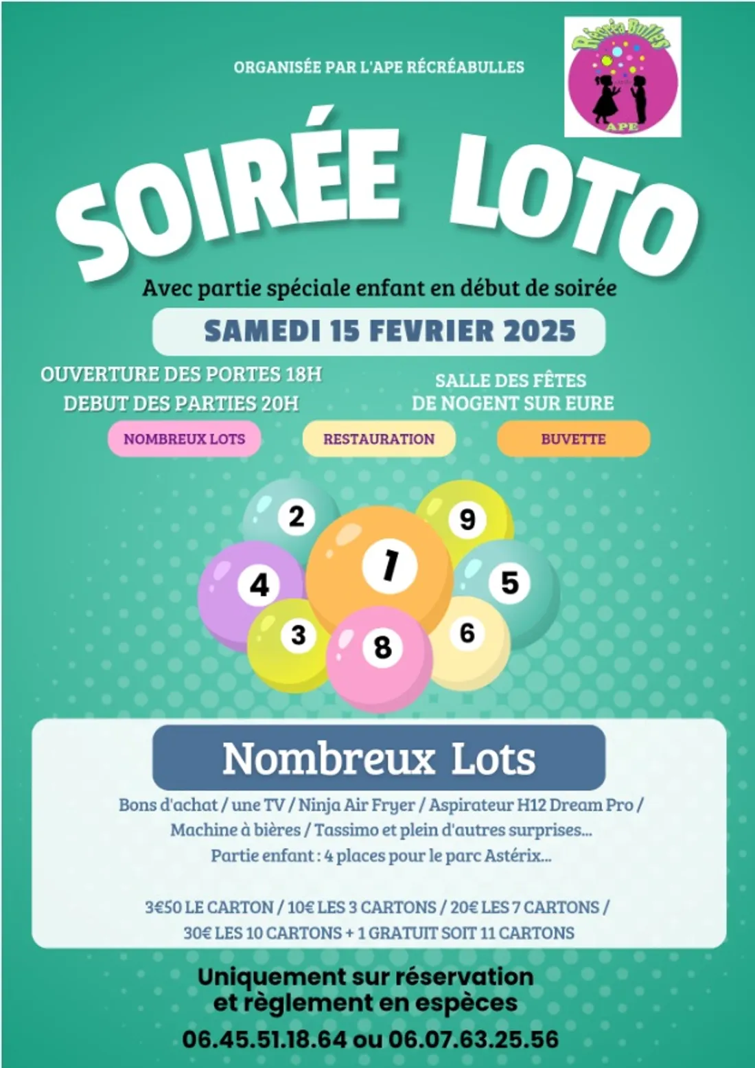 NOGENT-SUR-EURE - Loto de l'APE Récréabulles