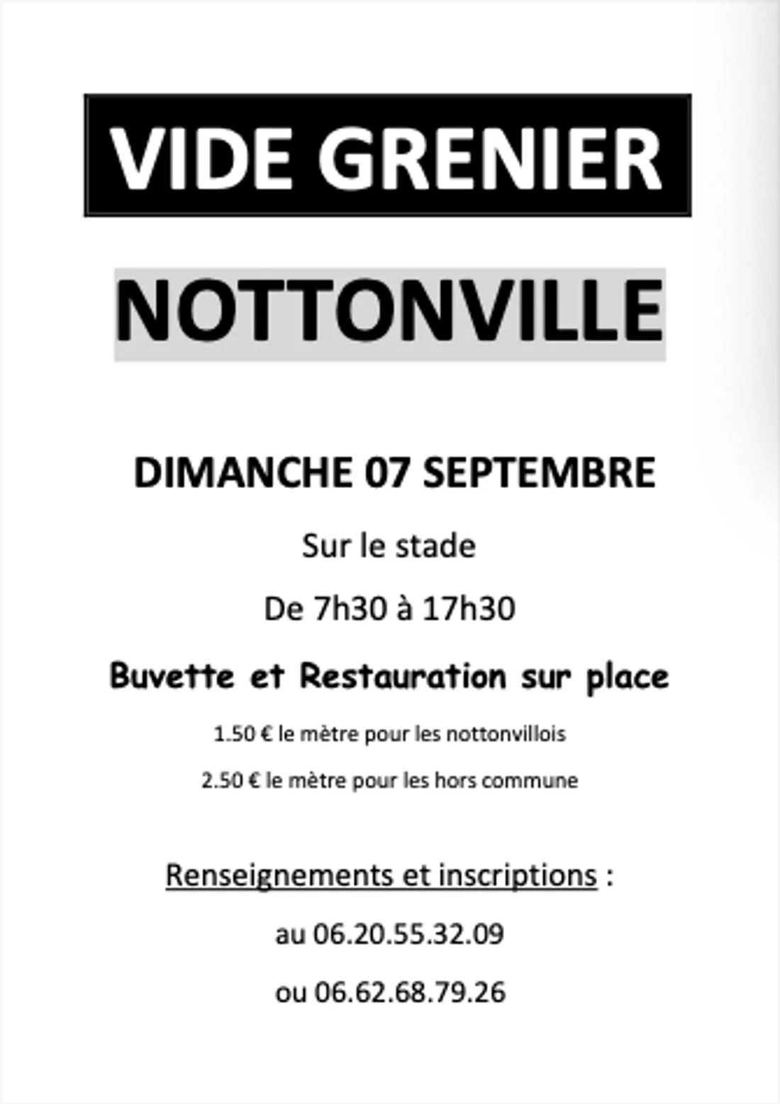 NOTTONVILLE - Vide-greniers du comité des fêtes
