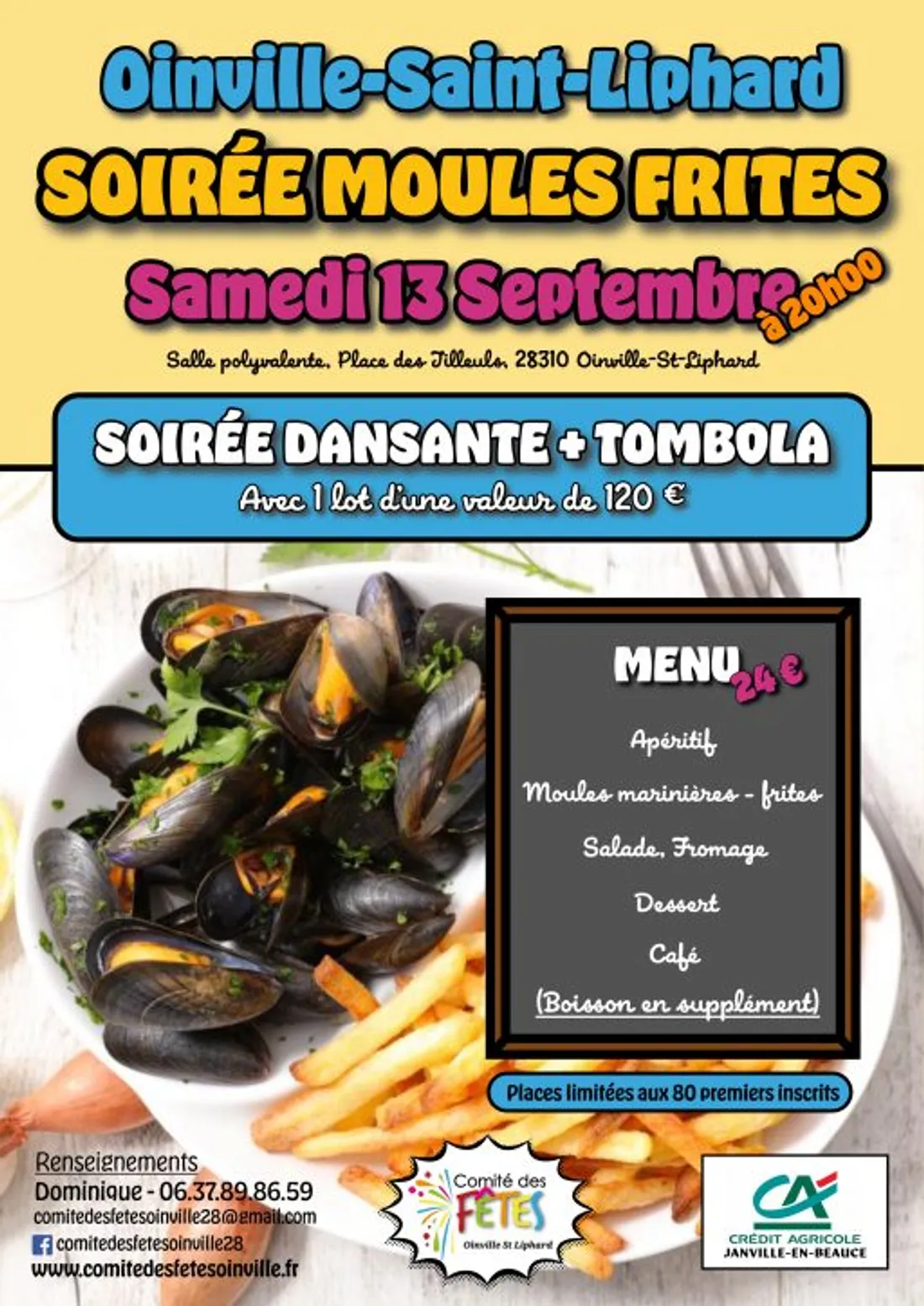 OINVILLE-SAINT-LIPHARD - Soirée moules frites du comité des fêtes