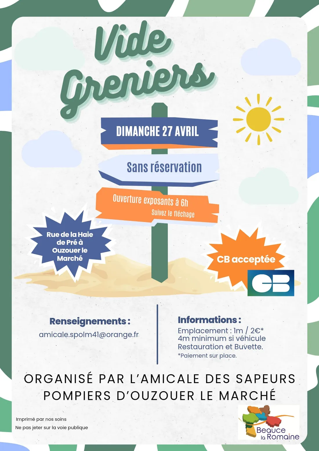 OUZOUER-LE-MARCHÉ (41) - Vide-greniers de l'amicale des sapeurs-pompiers