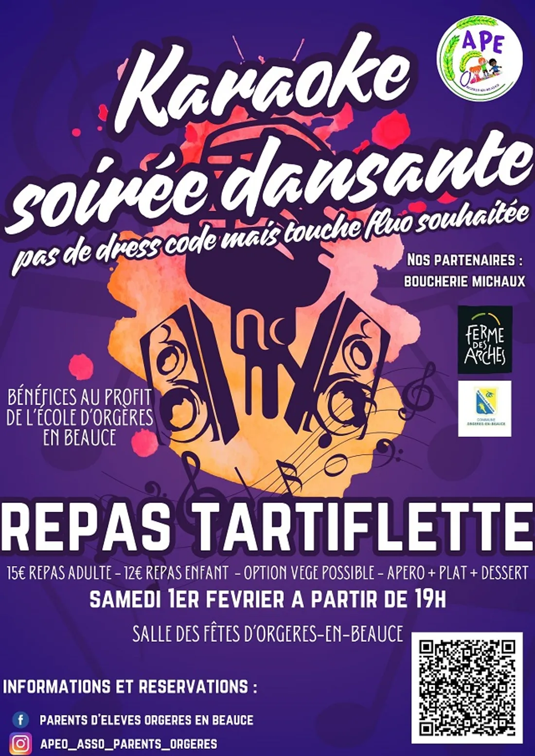 ORGÈRES-EN-BEAUCE - Repas tartiflette et soirée dansante de l'APE
