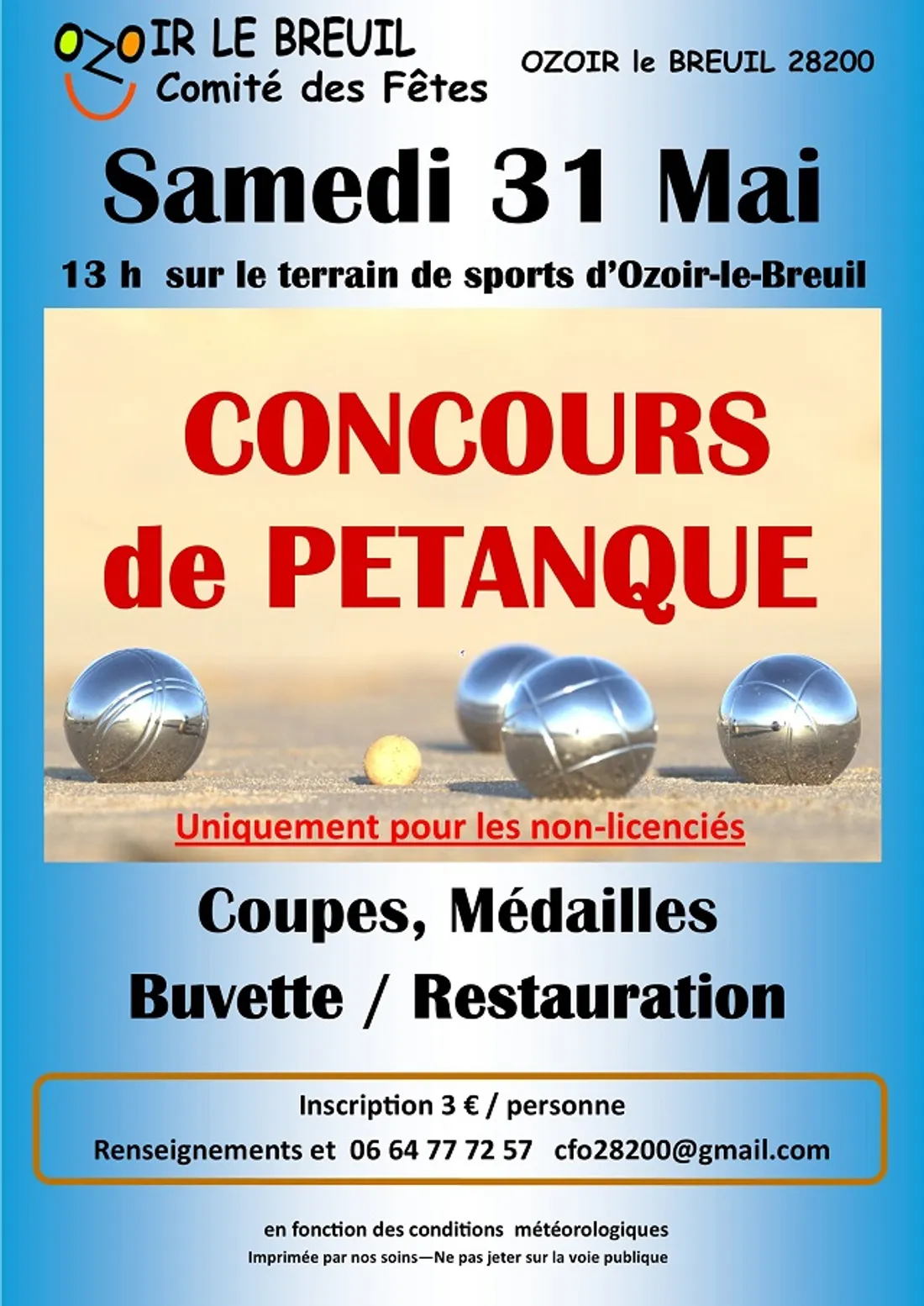 OZOIR-LE-BREUIL - Concours de pétanque du comité des fêtes
