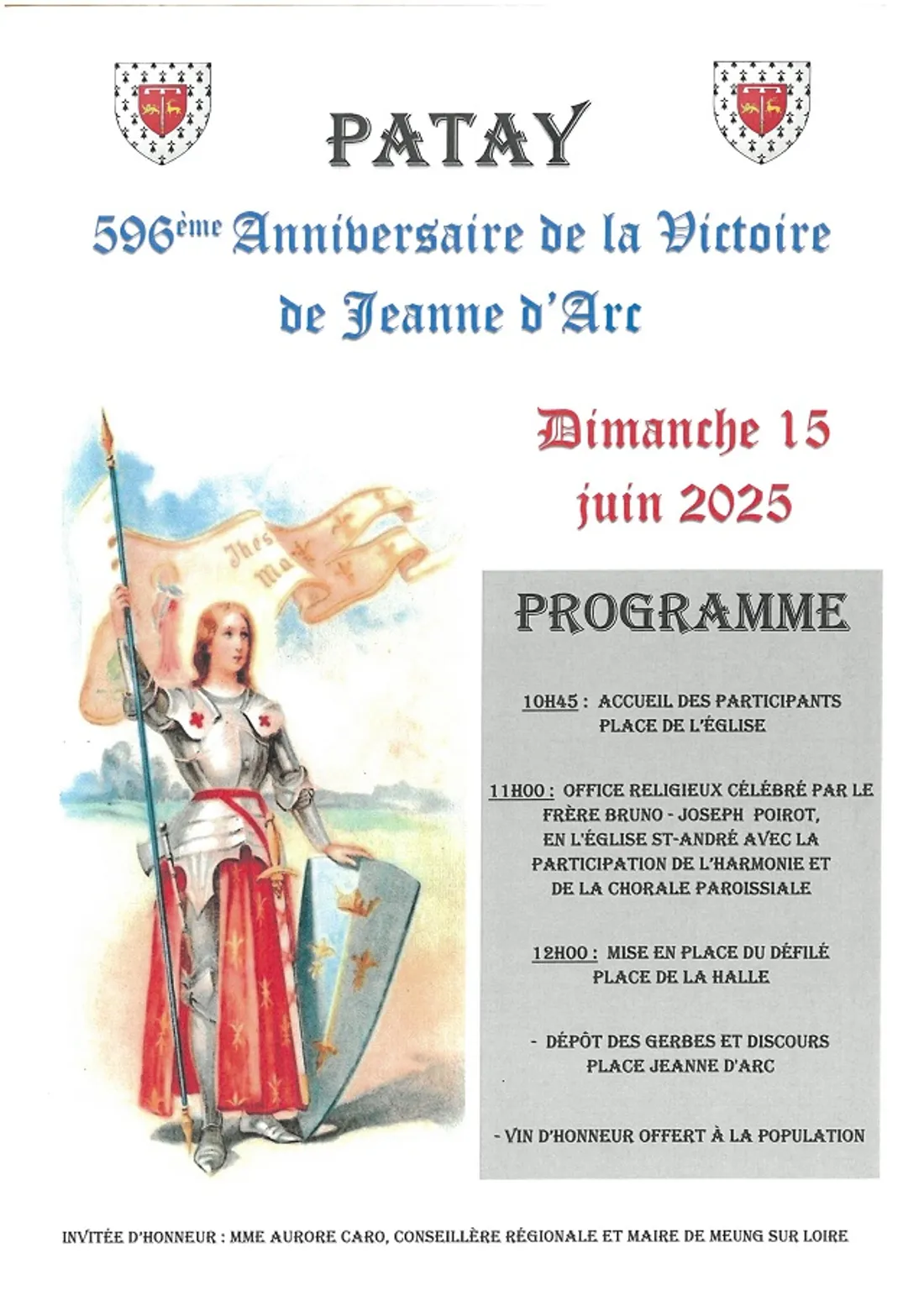 PATAY (45) - 596e anniversaire de la Victoire de Jeanne d'Arc