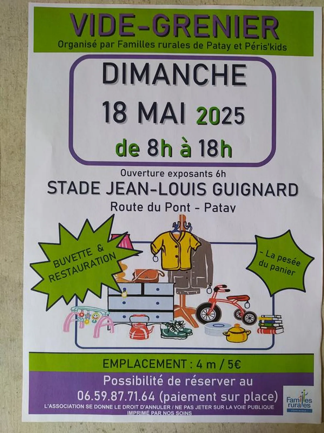 PATAY (45) - Vide-greniers des Familles Rurales et de Péris'kids