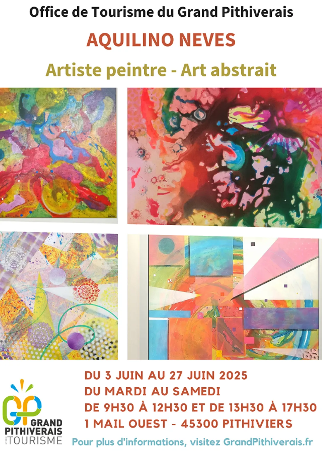 PITHIVIERS (45) - Exposition : Aquilino Neves, artiste peintre, art abstrait