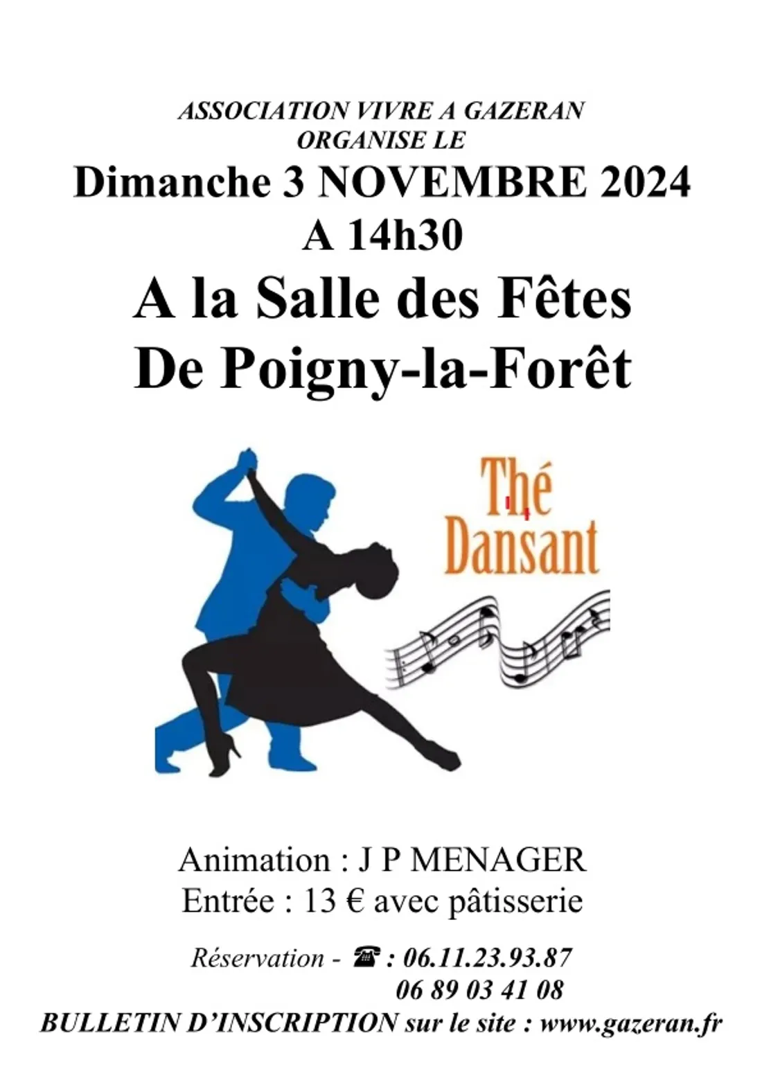 POIGNY-LA-FORÊT (78) - Thé dansant avec Jean-Pierre Ménager