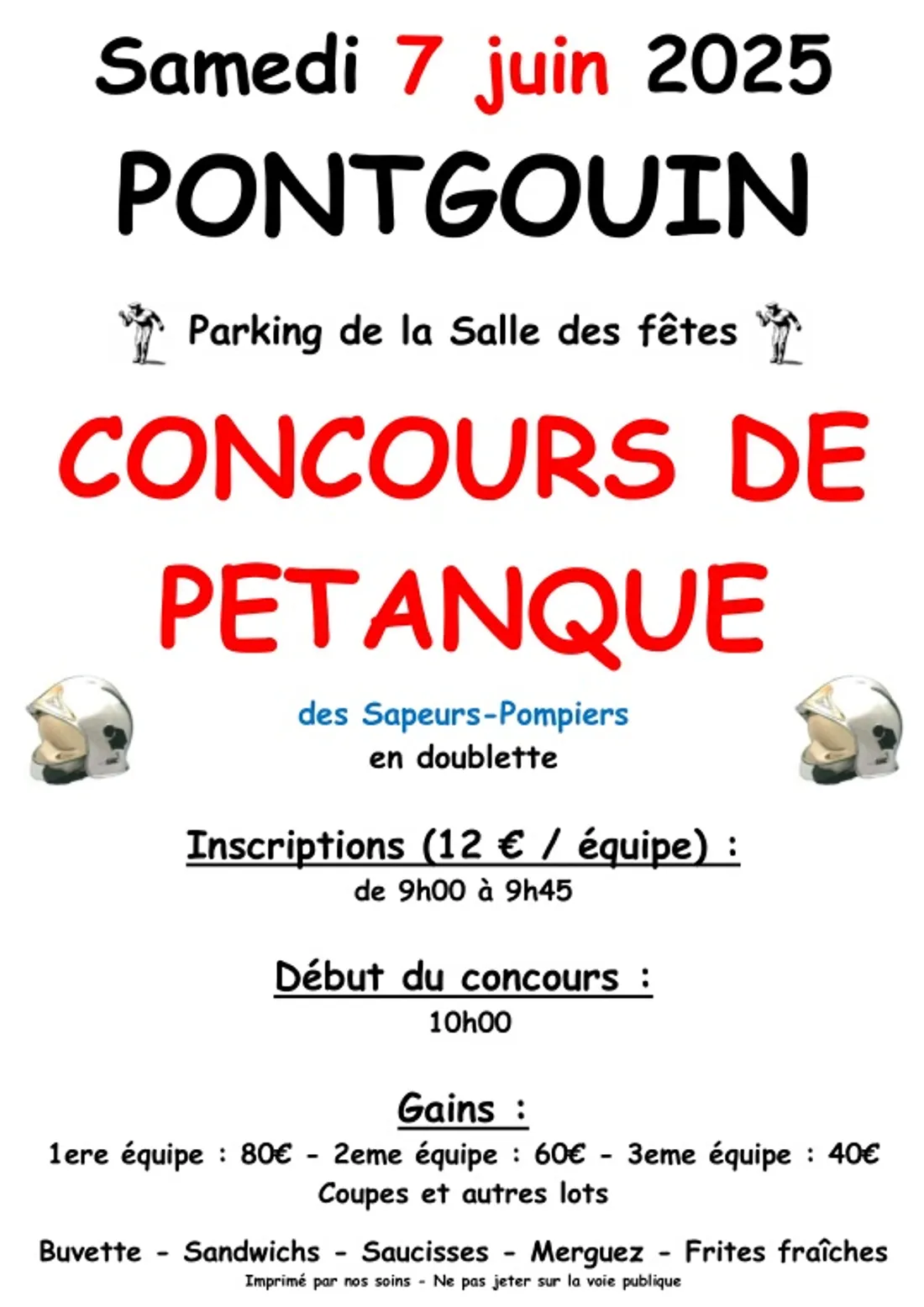 PONTGOUIN - Concours de pétanque des sapeurs-pompiers