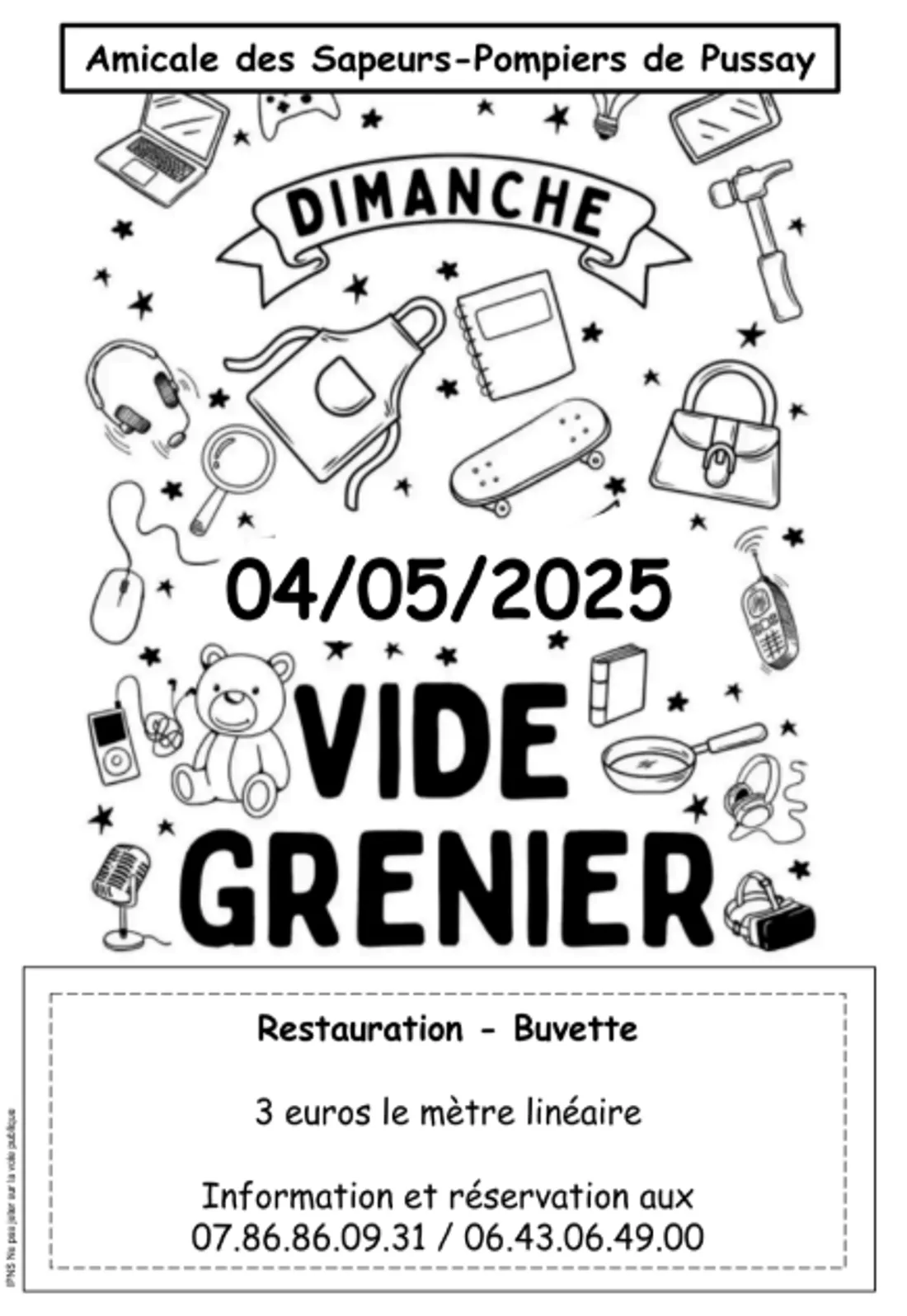 PUSSAY (91) - Vide-greniers des sapeurs-pompiers