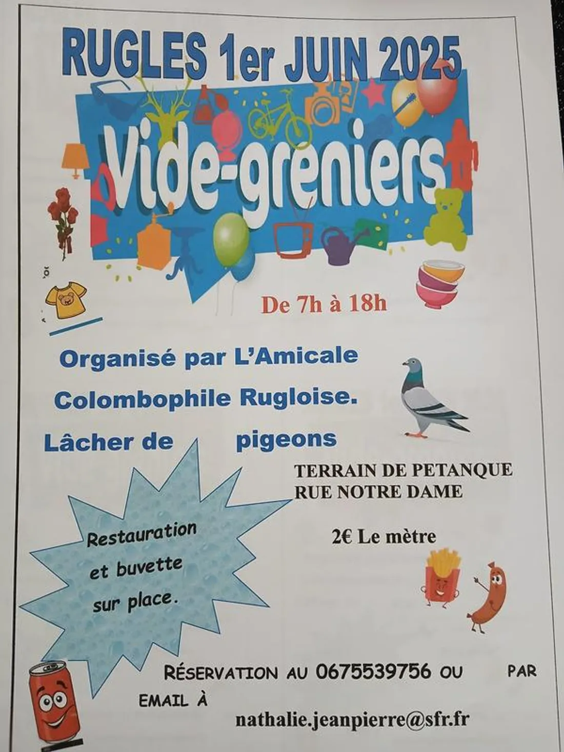 RUGLES (27) – Vide-greniers de l'amicale colombophile rugloise