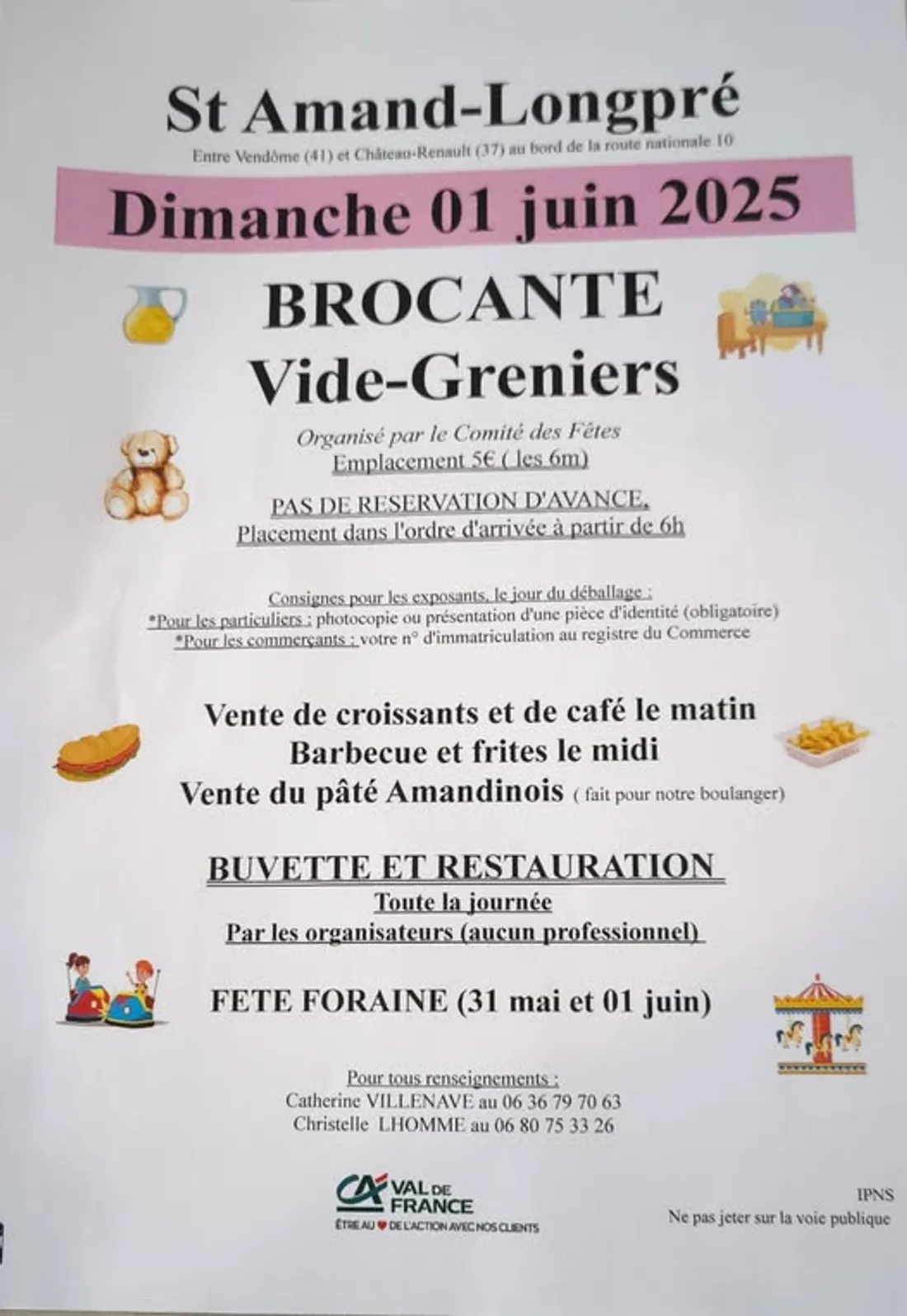 SAINT-AMAND-LONGPRÉ (41) - Brocante du comité des fêtes