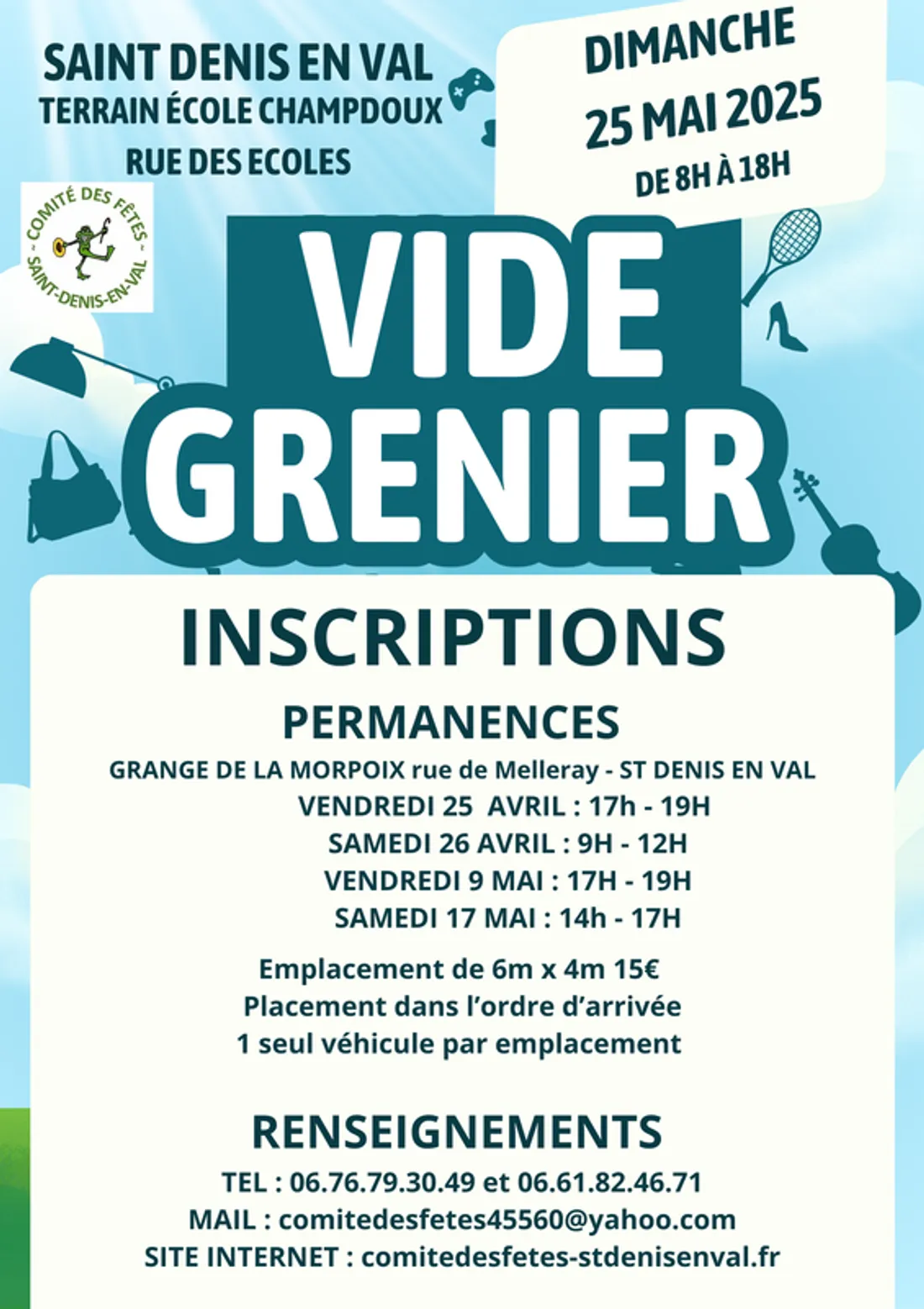 SAINT-DENIS-EN-VAL (45) - Vide-greniers du comité des fêtes