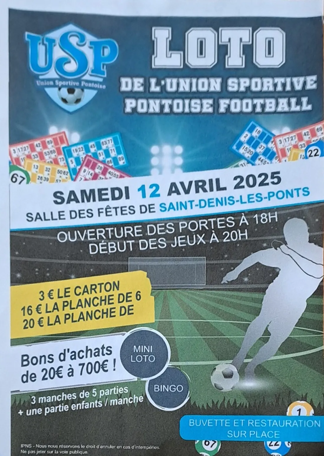 SAINT-DENIS-LES-PONTS - Loto de l'Union Sportive Pontoise Football