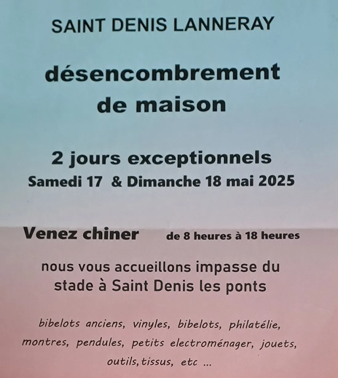 SAINT-DENIS-LES-PONTS - Désencombrement de maison