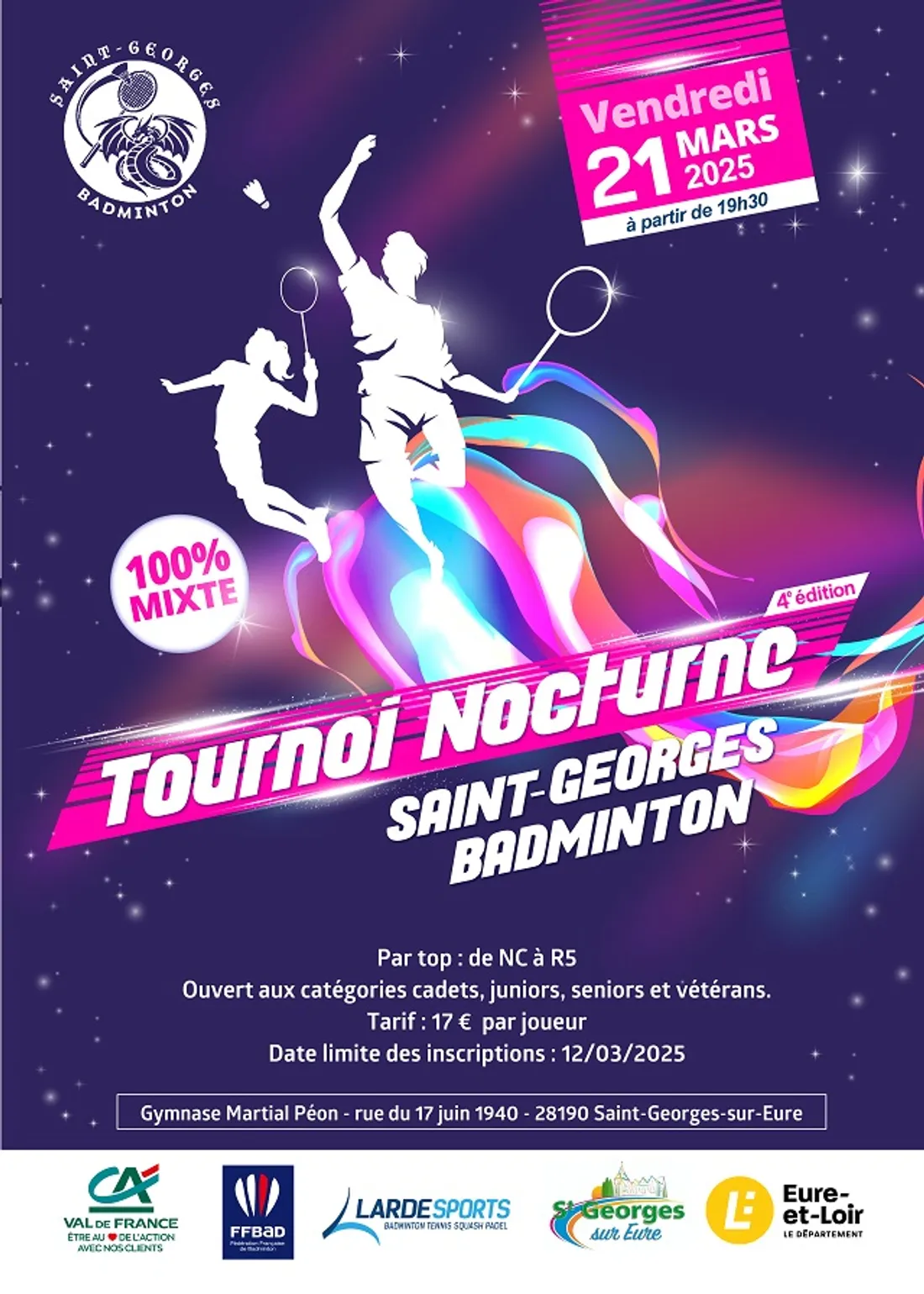 SAINT-GEORGES-SUR-EURE - Tournoi nocturne de badminton