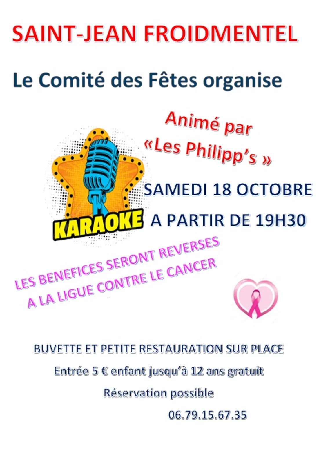 SAINT-JEAN-FROIDMENTEL (41) - Soirée karaoké du comité des fêtes
