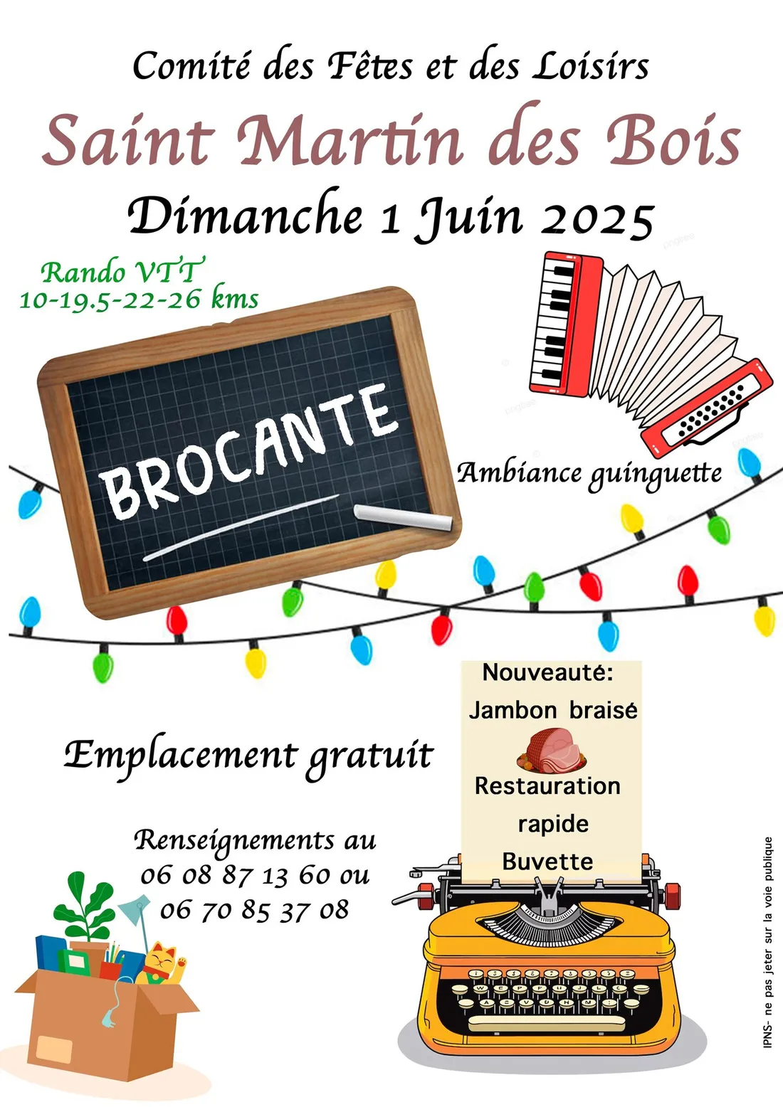 SAINT-MARTIN-DES-BOIS (41) - Brocante du comité des fêtes
