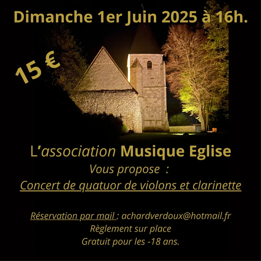 SAINT-OUEN-MARCHEFROY - Concert de quatuor de violon et clarinette