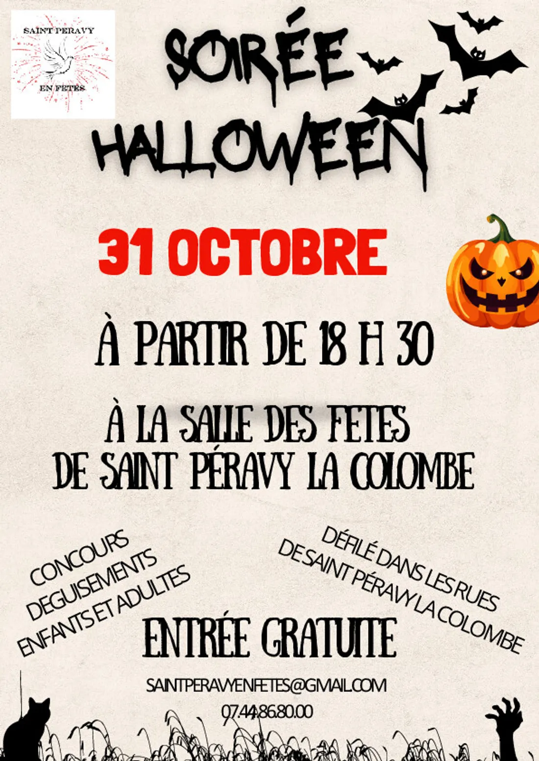 SAINT-PÉRAVY-LA-COLOMBE (45) - Soirée Halloween