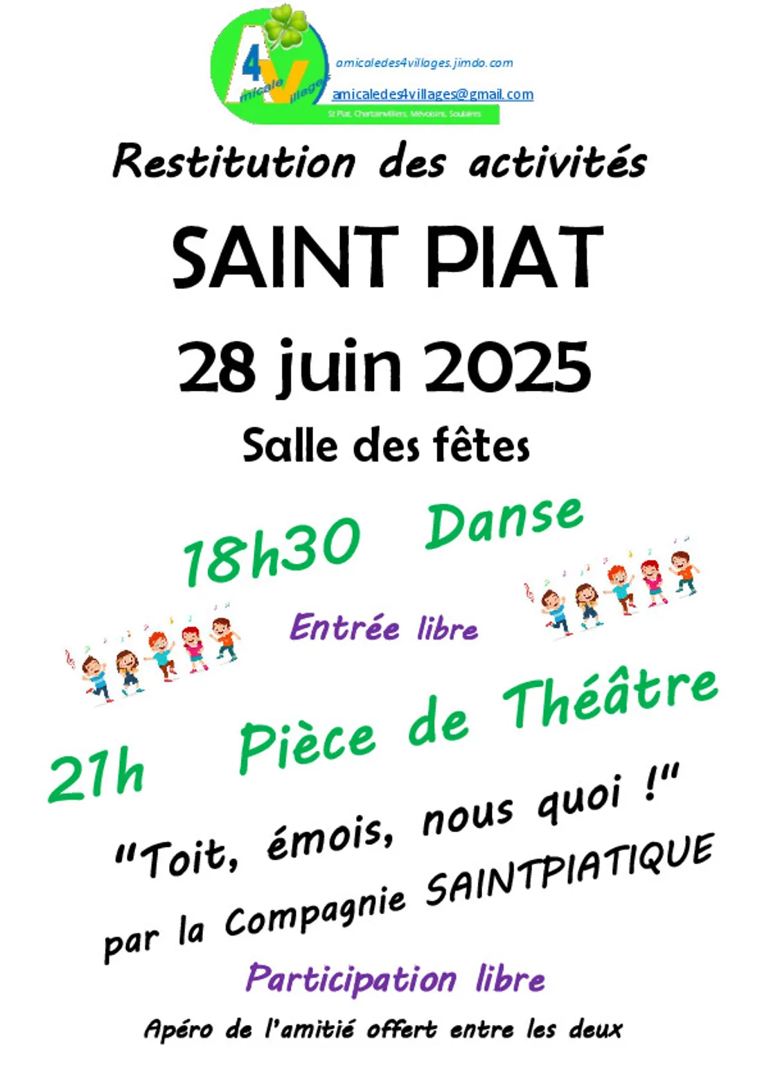 SAINT-PIAT - Restitution des activités de l'Amicale des 4 villages