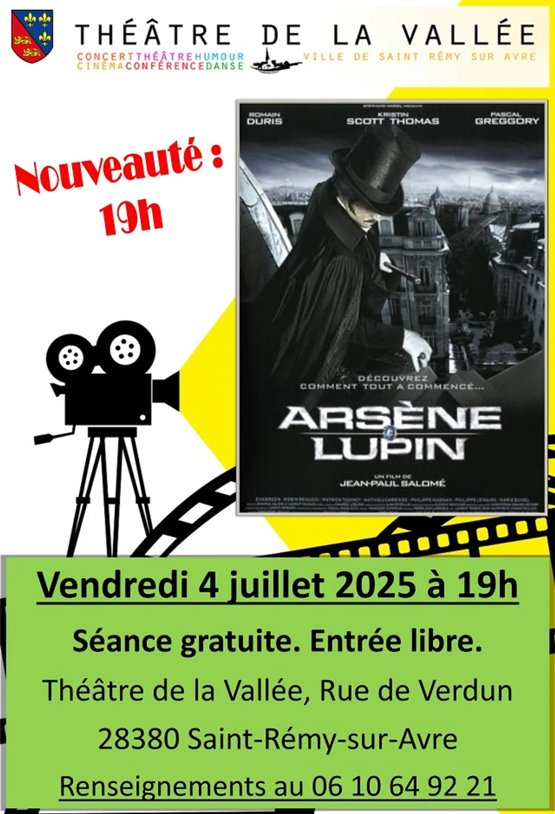 SAINT-RÉMY-SUR-AVRE - Cinéma : Arsène Lupin
