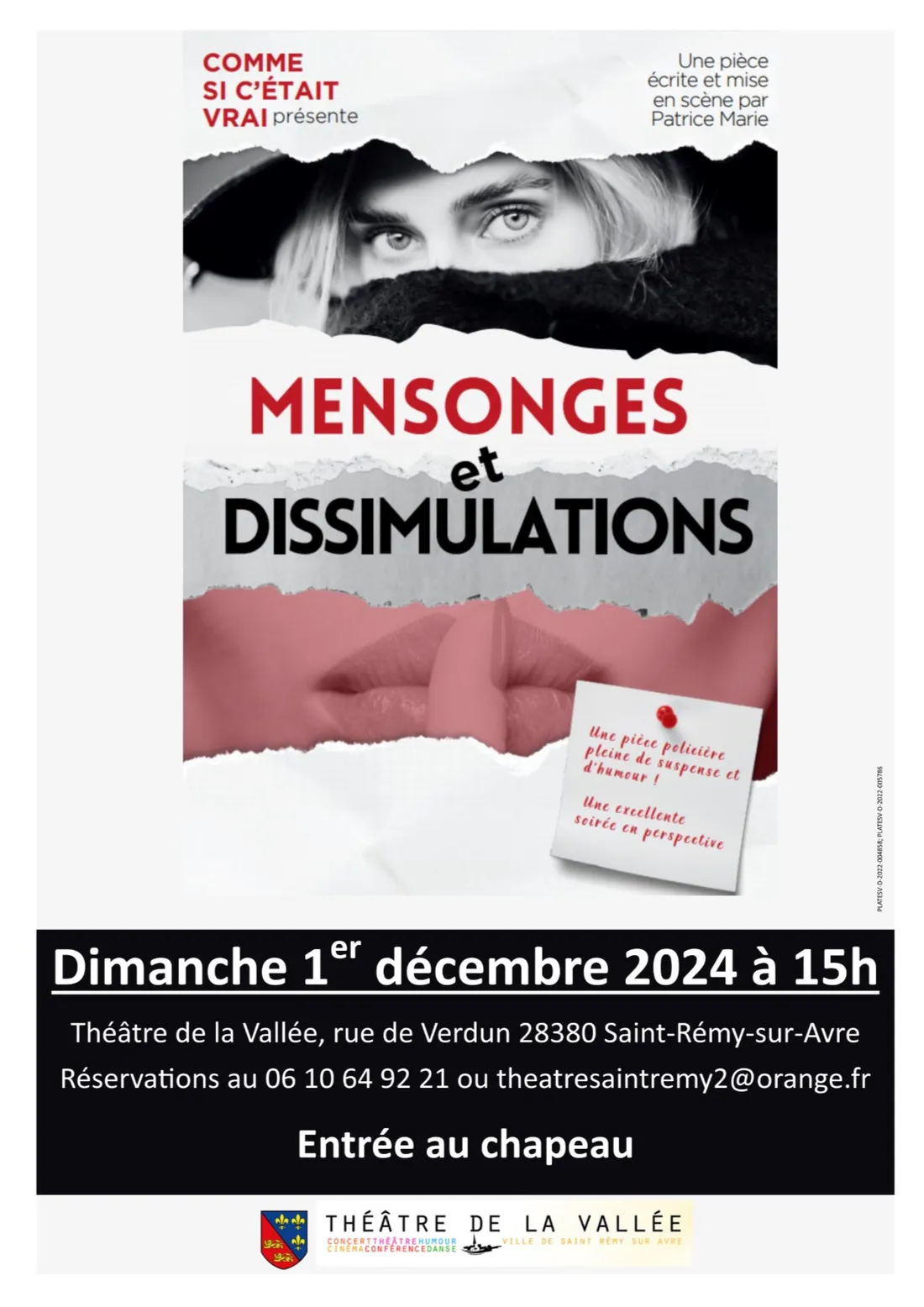 SAINT-RÉMY-SUR-AVRE - Théâtre : Mensonges et dissimulations