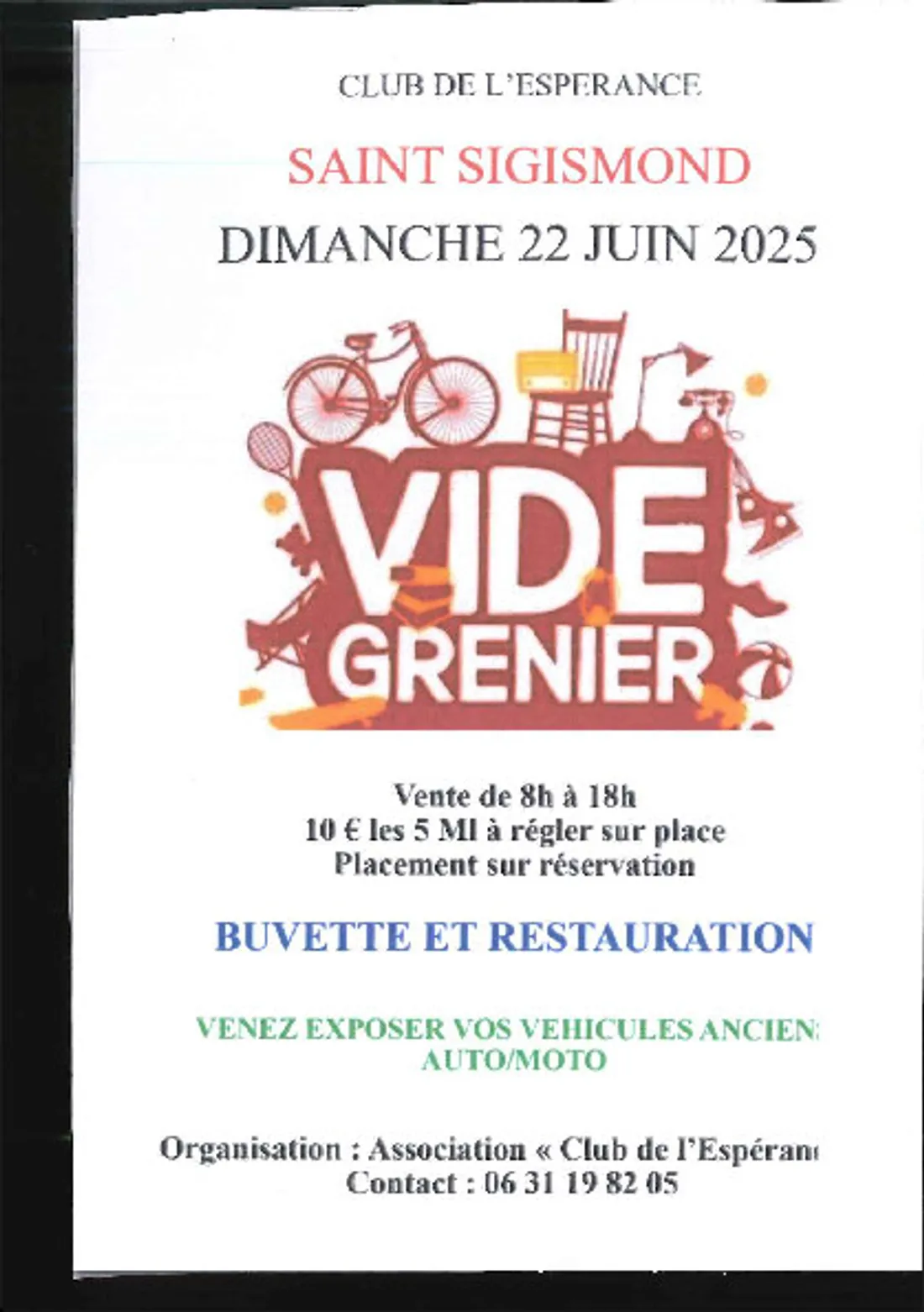SAINT-SIGISMOND (45) - Vide-greniers du club de l'Espérance
