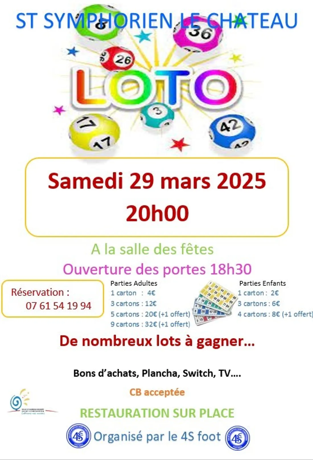 SAINT-SYMPHORIEN-LE-CHÂTEAU - Loto du 4S Foot