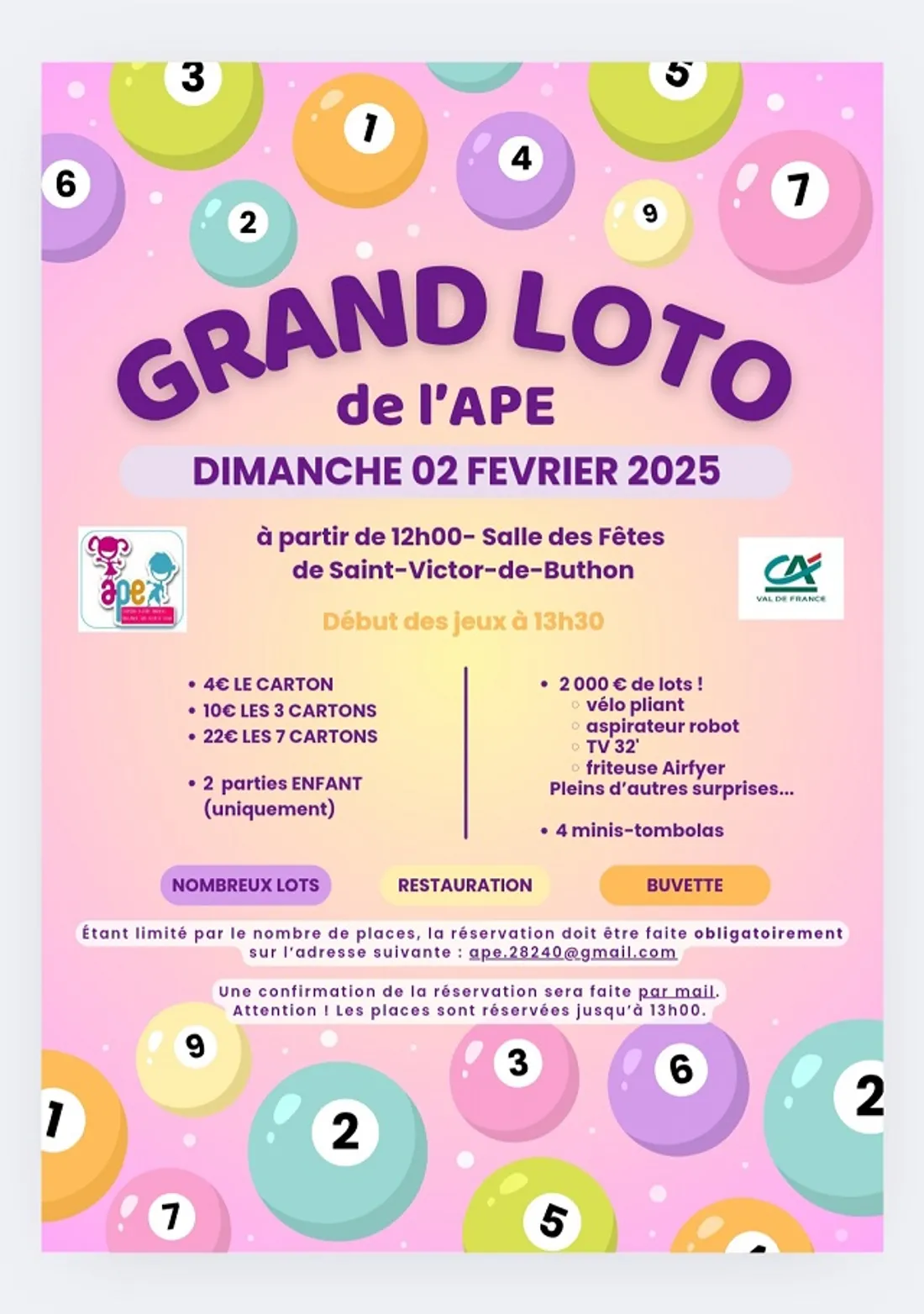SAINT-VICTOR-DE-BUTHON - Grand loto de l'APE