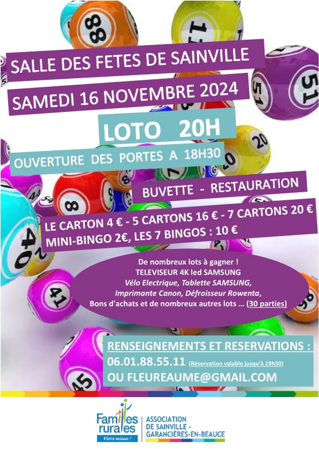 SAINVILLE - Loto des Familles Rurales