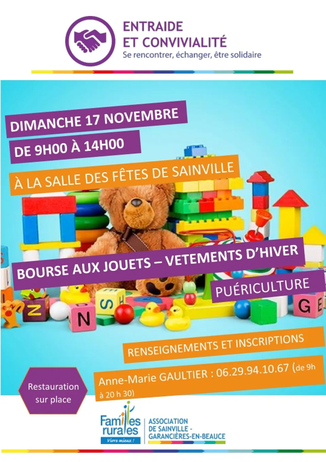 SAINVILLE - Bourse aux jouets des Familles Rurales