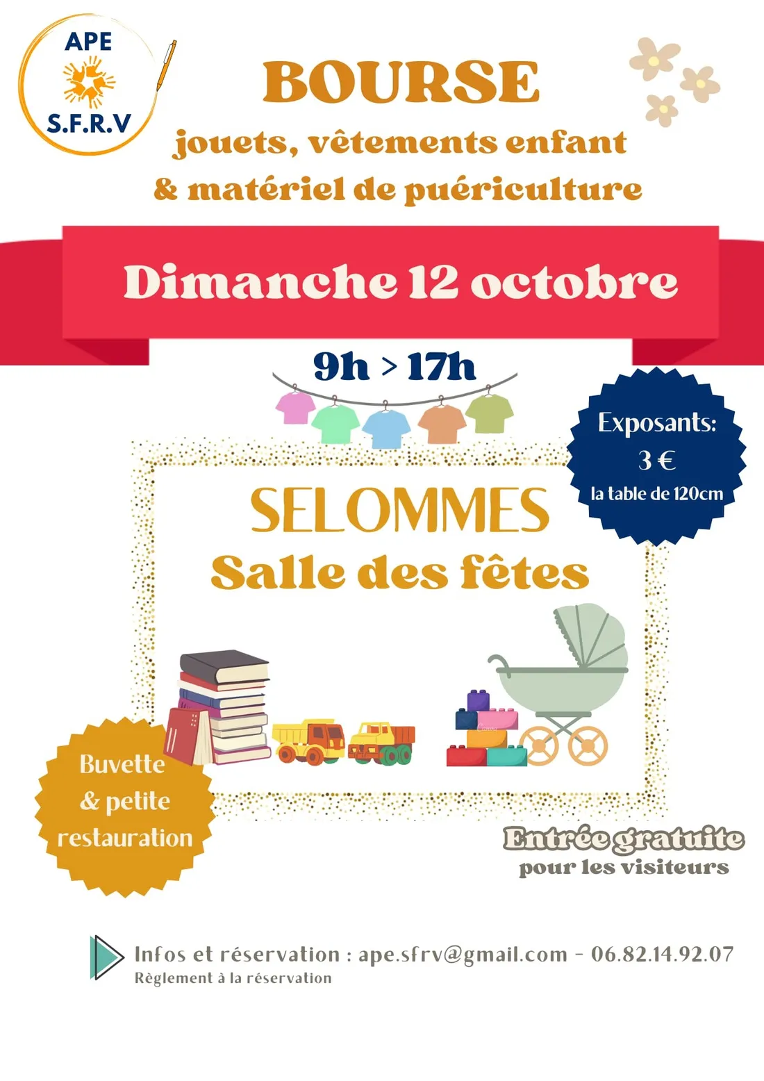 SELOMMES (41) - Bourse aux jouets, vêtements enfants et matériel de puériculture