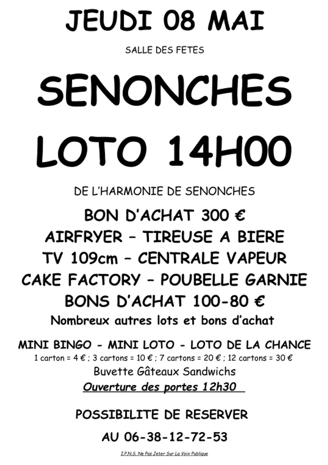 SENONCHES - Loto de l'harmonie senonchoise