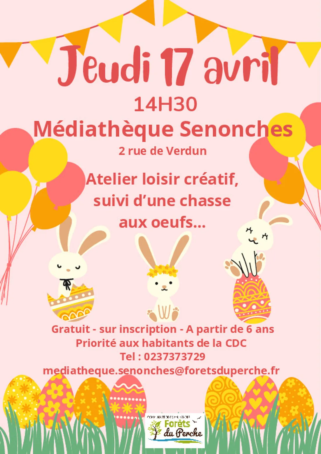 SENONCHES - Atelier loisirs créatif suivi d'une chasse aux œufs