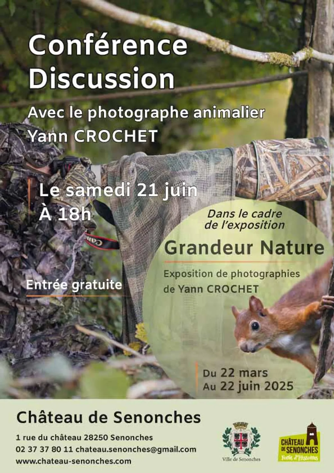 SENONCHES - Conférence discussion avec le photographe animalier Yann Crochet