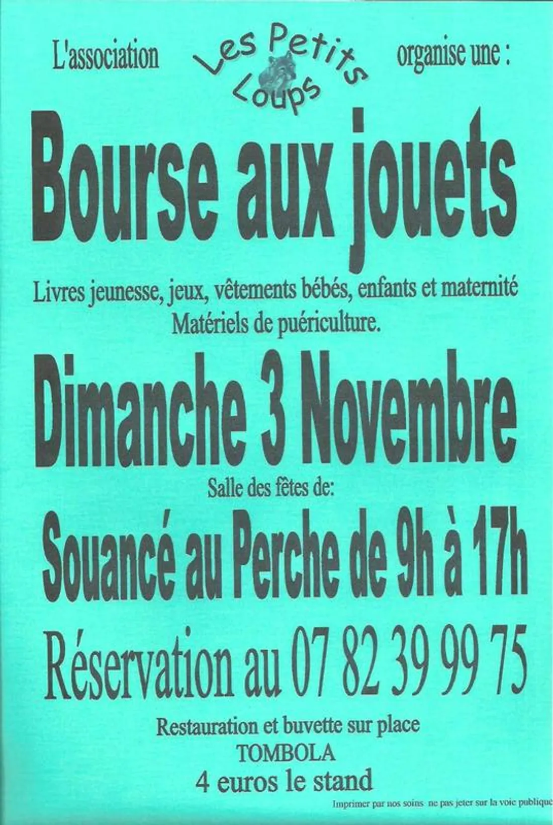 SOUANCÉ-AU-PERCHE - Bourse aux jouets des Petits Loups