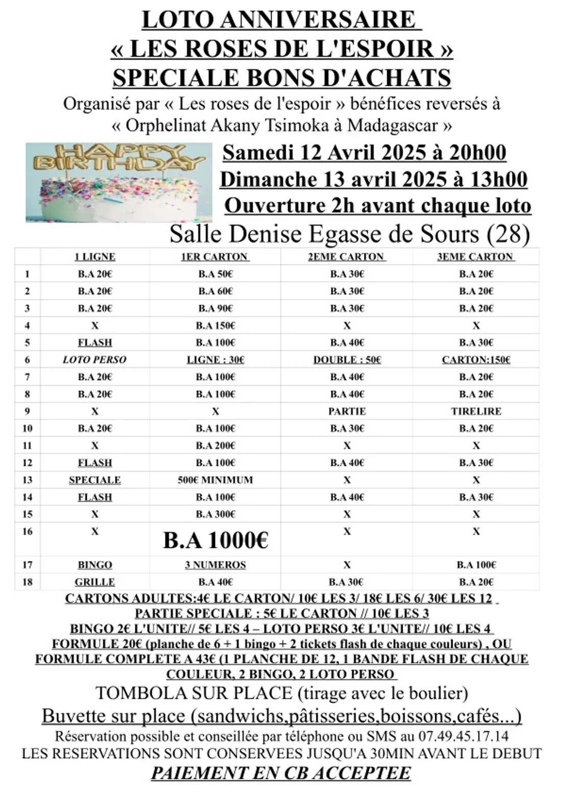 SOURS - Loto des Roses de l'Espoir