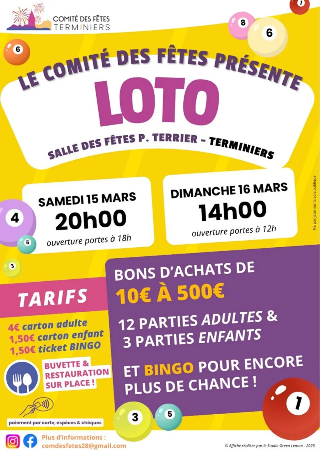 TERMINIERS - Loto du comité des fêtes