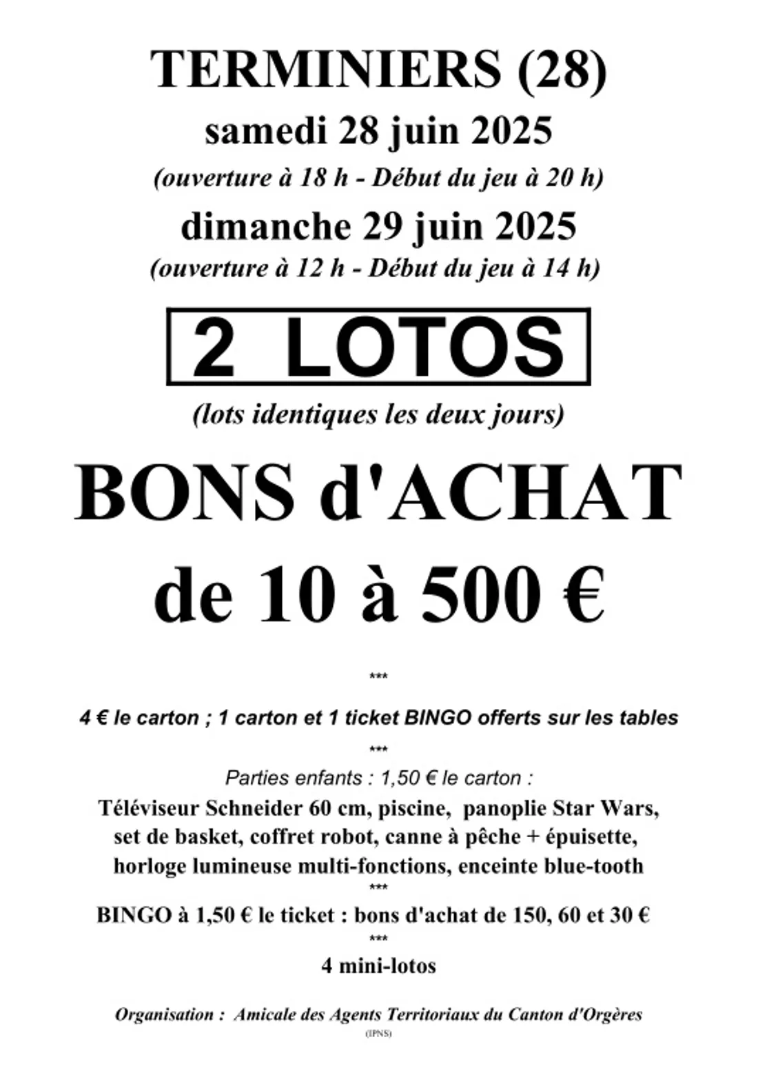 TERMINIERS - Lotos des Agents Territoriaux du Canton d'Orgères