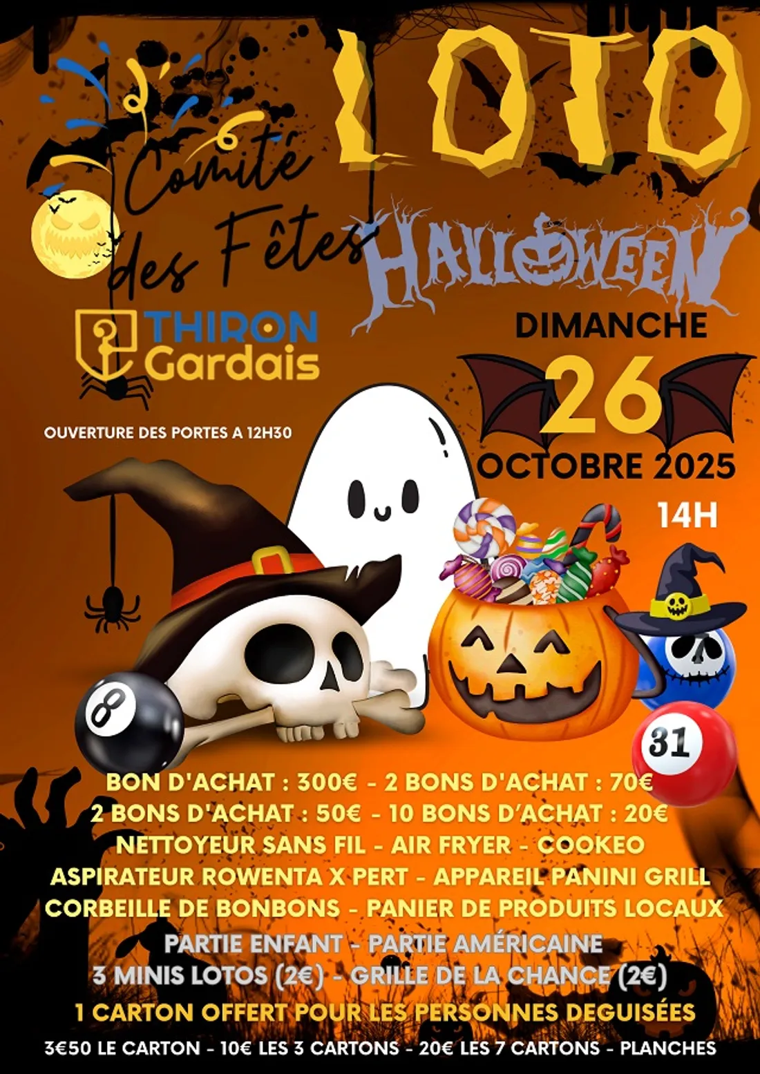 THIRON-GARDAIS - Loto Halloween du comité des fêtes