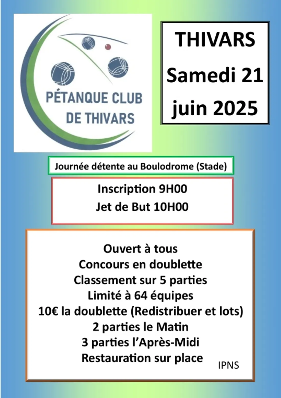 THIVARS - Concours de pétanque
