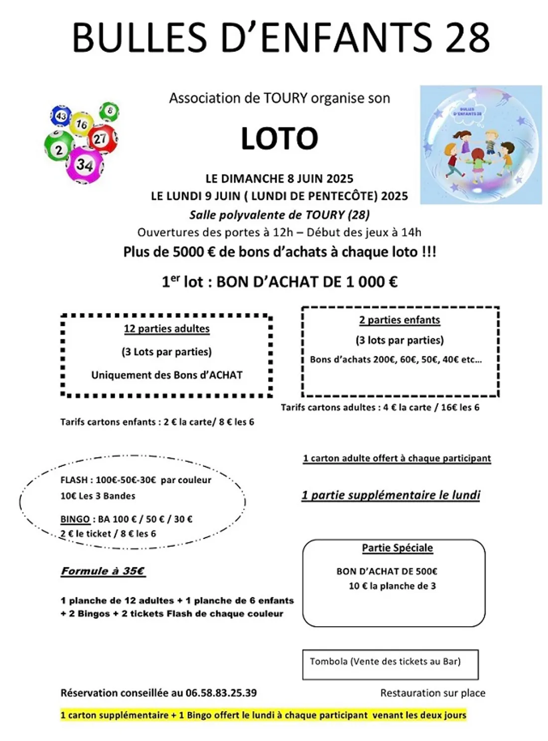 TOURY - Loto de Bulles d'Enfants 28