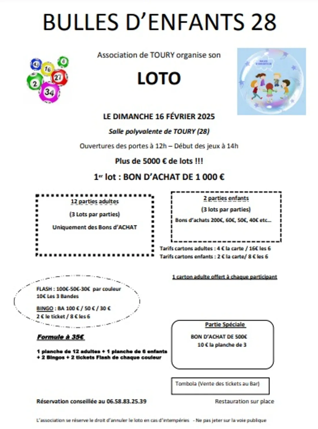 TOURY - Loto de Bulles d'Enfants 28