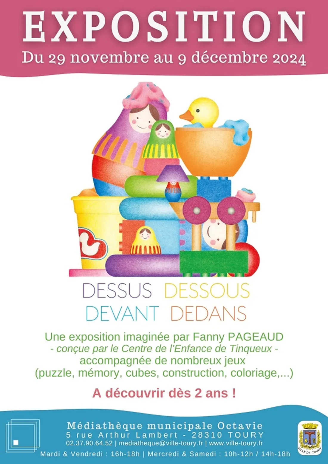 TOURY - Exposition : Dessus dessous, devant dedans