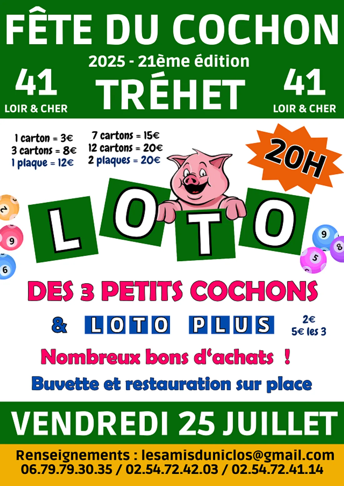 TRÉHET (41) - Loto des 3 petits cochons
