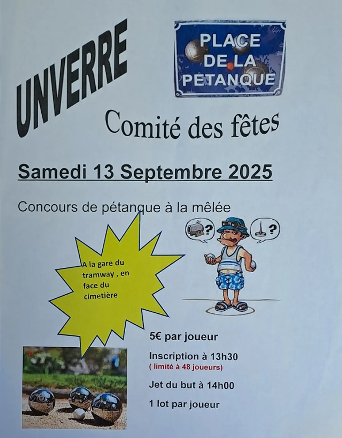 UNVERRE - Concours de pétanque à la mêlée