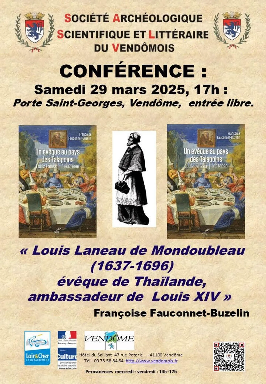 VENDÔME (41) - Conférence : Louis Laneau de Mondoubleau 