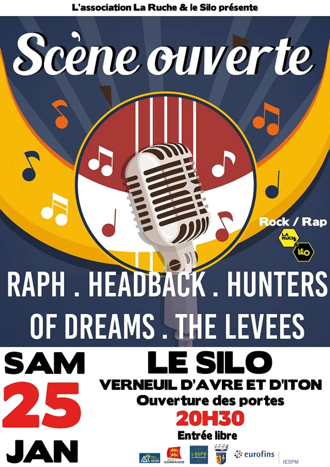 VERNEUIL-SUR-AVRE (27) - Scène ouverte : RAPH + HEADBACK + HUNTERS OF DREAMS + THE LEVEES