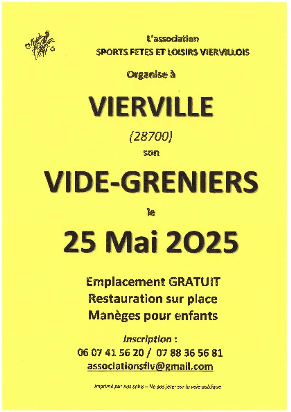 VIERVILLE - Vide-greniers de Sports Fêtes et Loisirs