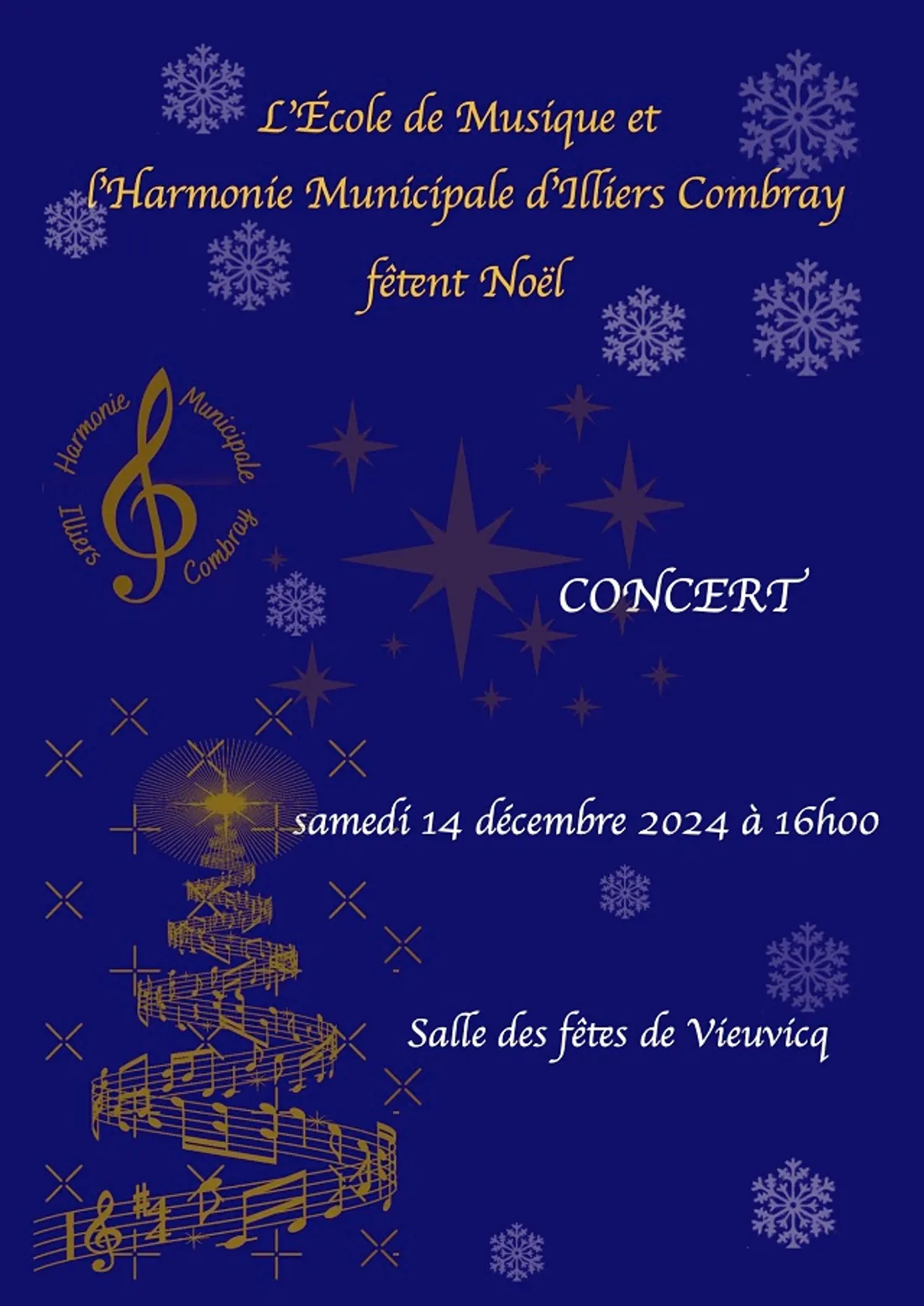 VIEUVICQ - Concert de l'école de musique et de l'harmonie municipale d'Illiers-Combray
