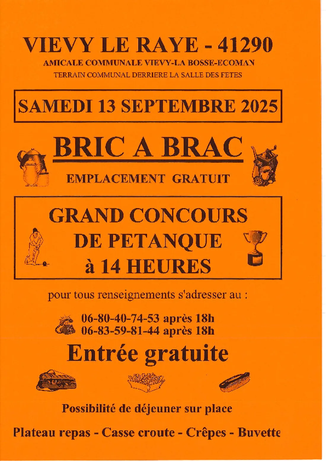 VIÉVY-LE-RAYÉ (41) - Bric-à-brac et concours de pétanque